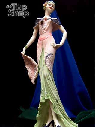 Lady in evening dress / Art Deco style. ONE OF A KIND